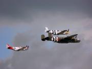P-51, P-51 and B-25 Formation at Paine Field Seattle, WA