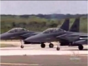 F-15 landing with one wing